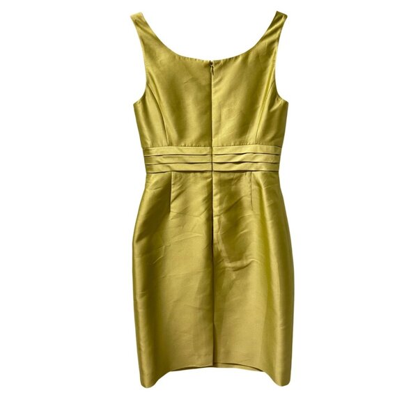 Carlisle Womens Sleeveless Pleated Front  Sheath Dress Lime Green Size 8 - Picture 9 of 12